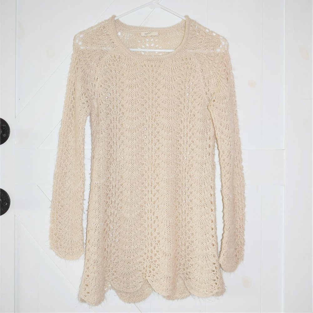 Mystree Stitch Fix boho open knit sweater long sleeve scoop neck